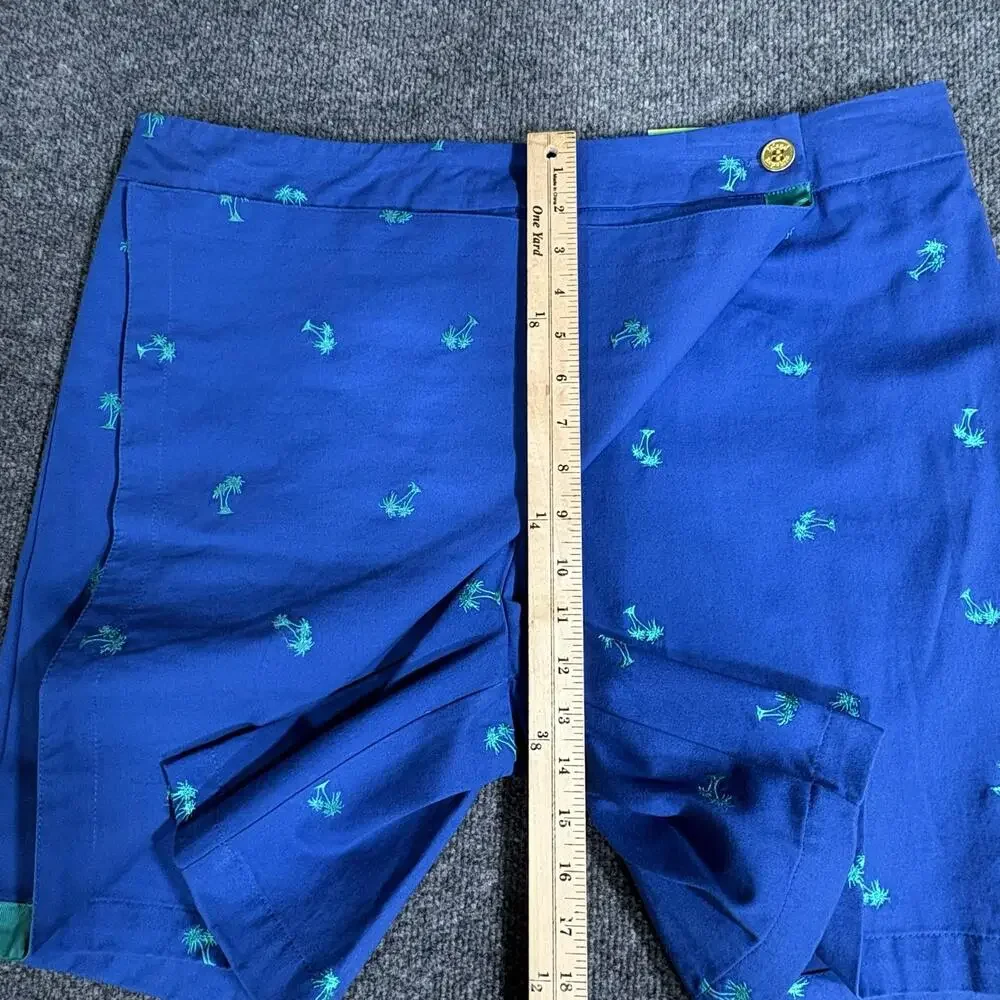 Island Republic Skort Shorts Womens 16 Blue Wrap Front Embroidered Palm Twill